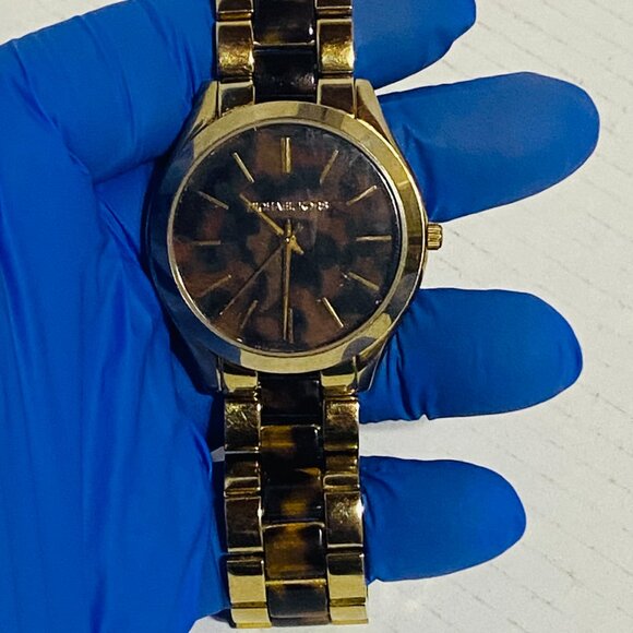 Michael Kors MK4284 Women's Runway Gold-Tone Steel Tortoise Acetate Dial - Picture 11 of 17